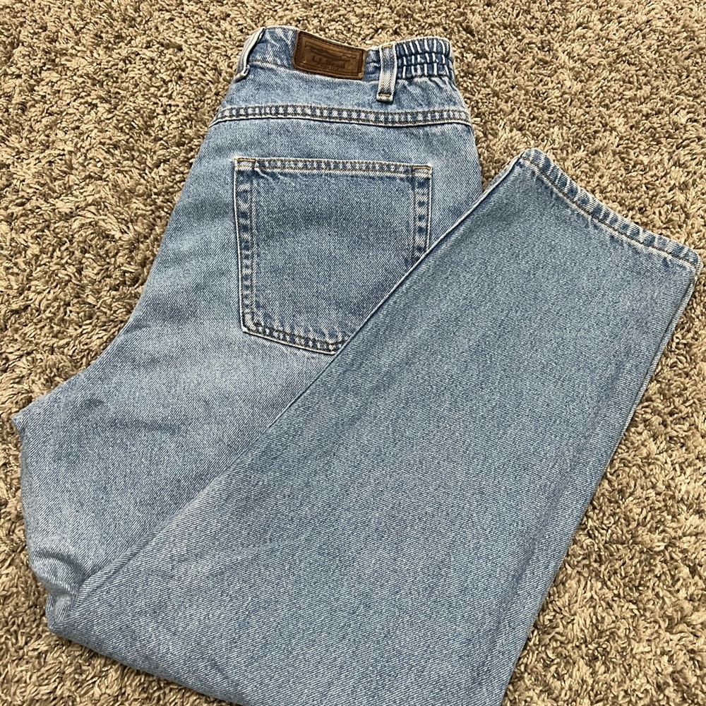 Bean Double L Jeans Blue Denim Comfort Waist Medium Wash size 14P